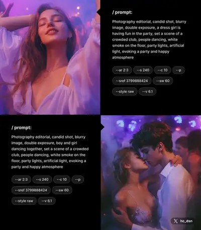 Lavender Dreamscape Party Night - Dancing Couple