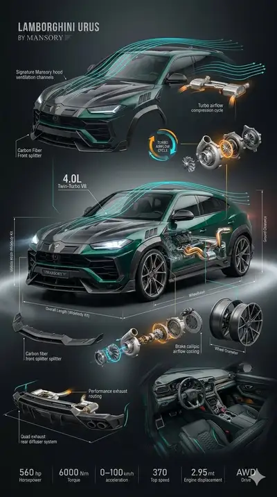 Lamborghini Urus Mansory Cinematic Infographic