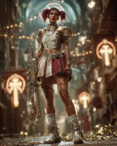 Punk Battle Nun Crane Shot