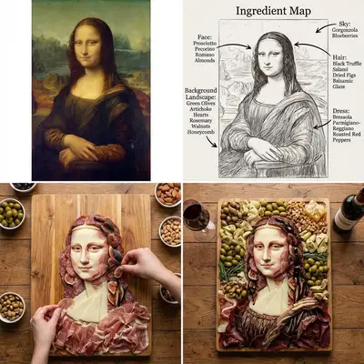 Famous paintings recreated as charcuterie boards