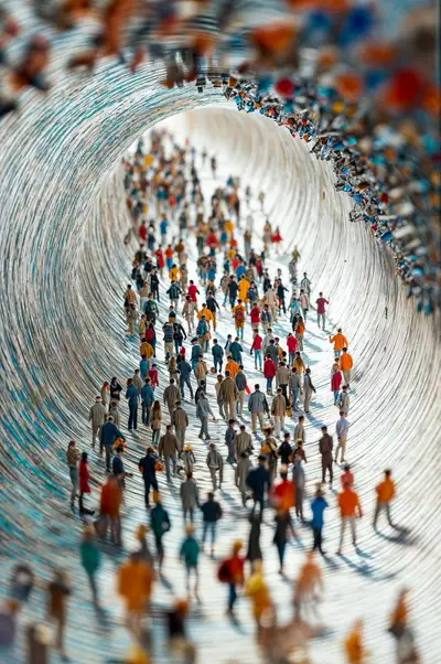 Tiny People in Human Gut Microbiome Tube