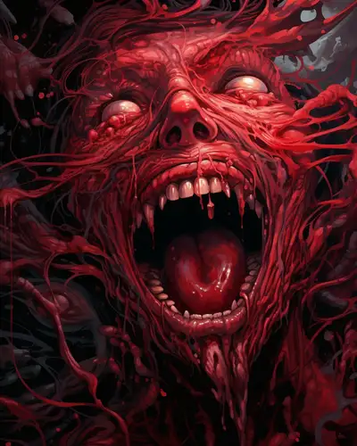 Arte de libro de terror en el estilo de Dan Mumford