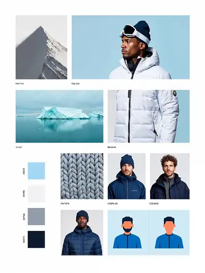 Arctic Winter Fashion Mood Board Prompt