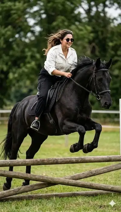 Cinematic Equestrian Jump Action Shot