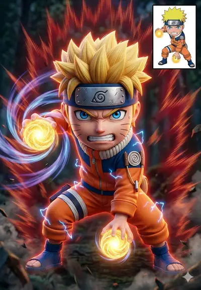 Chibi Vegeta Super Saiyan Power Up 3D Render