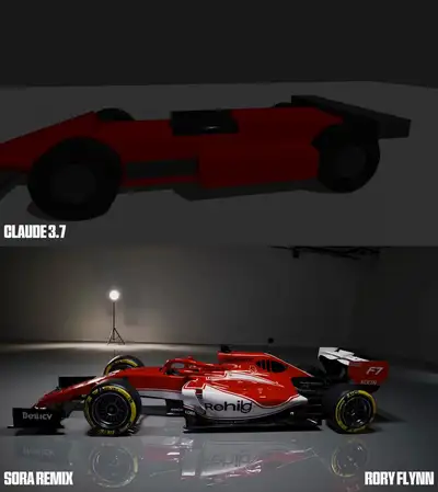 3D to V2V: F1 Car Studio Scene