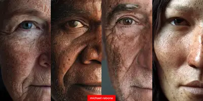 Hyperrealistisches Porträt mit natürlichen Hautdetails