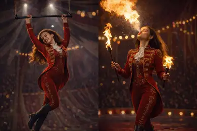 Díptico Circense Cinematográfico: Acto de Trapecio y Fuego