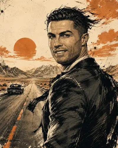 Cinematic Editorial Ink Illustration Prompt