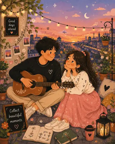 Whimsical Folk Flat Illustration Photo Transform