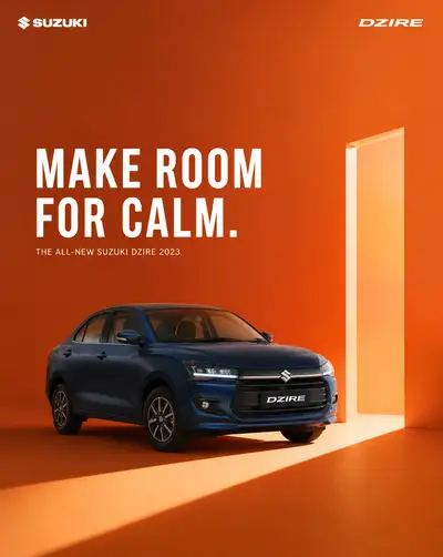 Conceptual Suzuki Dzire automotive campaign poster template