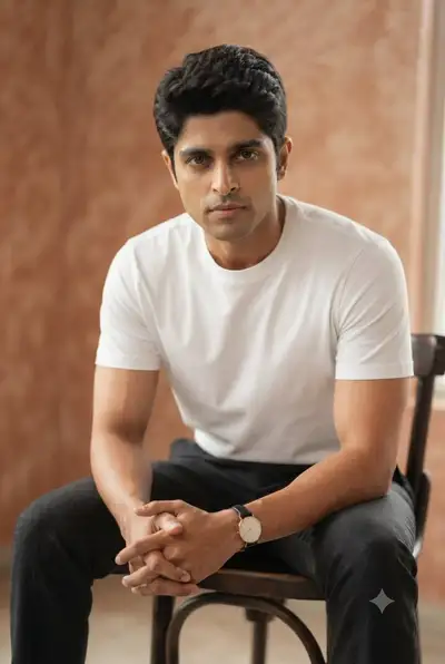 Professional Portrait of a Man on Wooden Chair