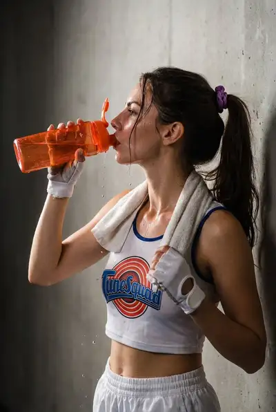 90s TuneSquad Athlete Water Break Photo Prompt
