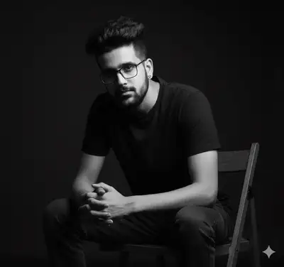 Prompt de retrato de estudio dramático en blanco y negro