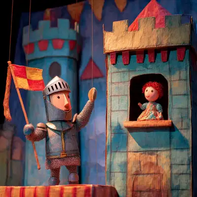 Medieval Puppet Stage Scene