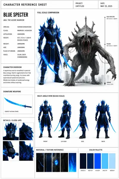 Live-Action Character Sheet: Blue Guardian