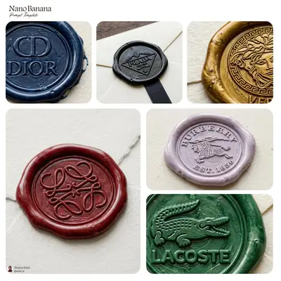 Macro photo of a luxury embossed wax seal