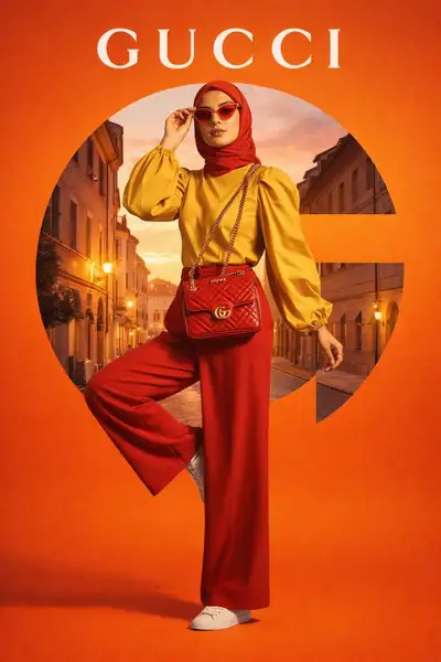 High-Fashion Editorial Muslim Woman Poster