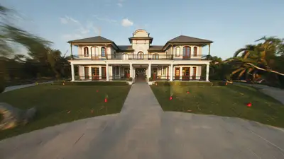 FPV Drone Flythrough of French Colonial House