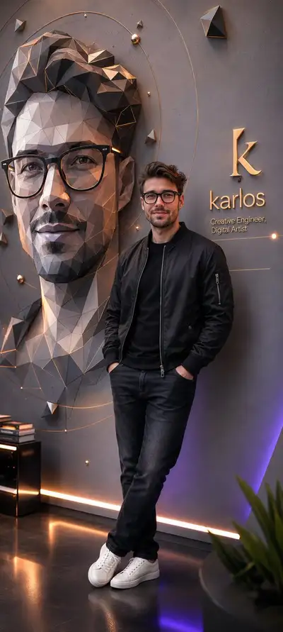 Luxurious Professional Portrait with AI Mural Branding