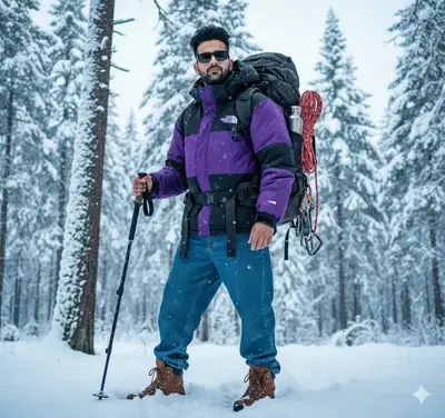 Ultra realista retrato cinematográfico en 8K en bosque nevado
