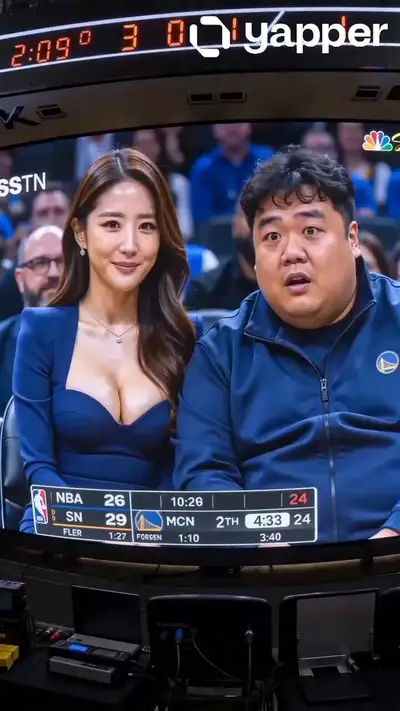 Hyper-realistic NBA Kiss Cam broadcast with Sydney Sweeney and Donald Trump