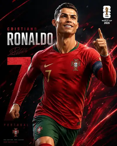 Pixar-style 3D football player World Cup 2026 poster
