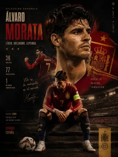 Football player poster with stadium stairs and typography