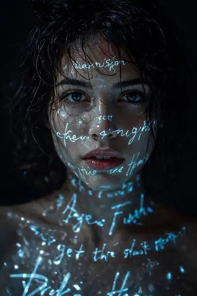 Portrait cinématographique d'une femme cyberpunk