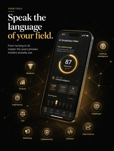 Luxuriöser App-Store-Screenshot für eine Sprachlern-App