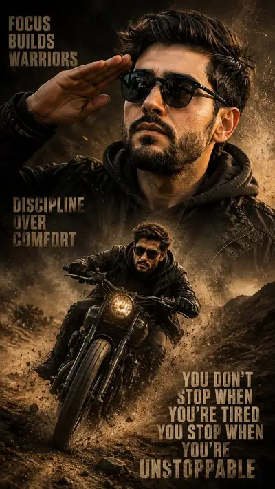 Cinematic Motivational Motorcycle Poster