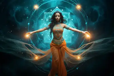 Serene Neon Lit Spiritual Chemistry Prompt