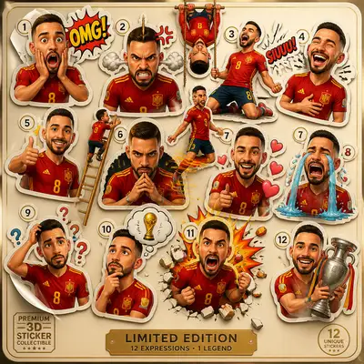 Living sticker sheet collectible in Spain football jersey