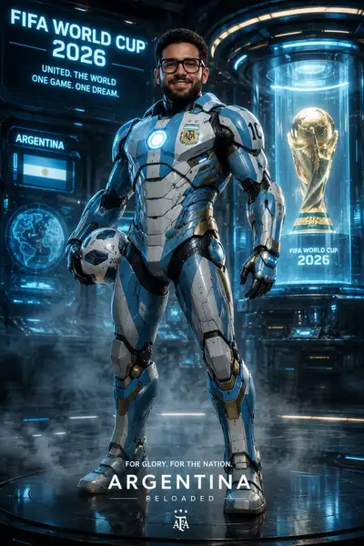 FIFA World Cup 2026 Futuristic Football Champion Poster
