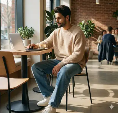 Lifestyle Portrait in Minimalist Street Fashion