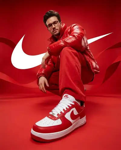 Monochromatic Red Streetwear Campaign Portrait