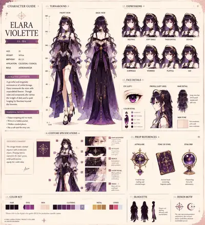 动漫女孩制作角色设定图