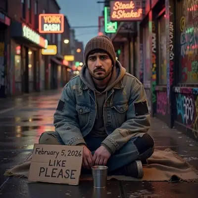 Photorealistic Street Portrait of a Desperate Man