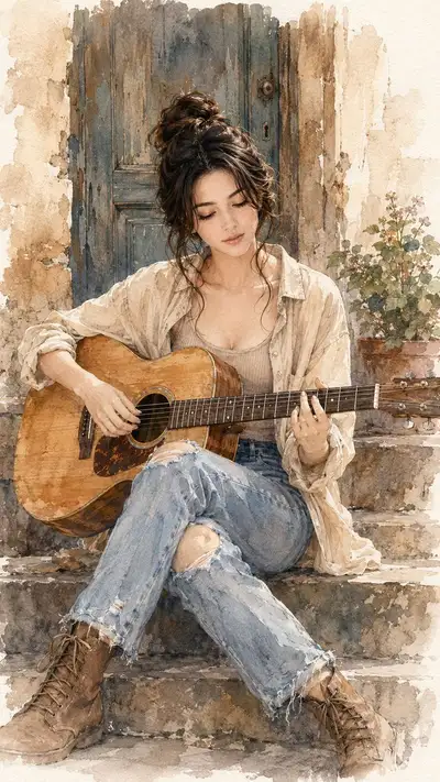 Cinematic Watercolor Lifestyle Illustration Prompt