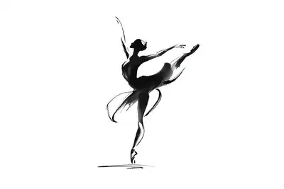 Minimalistische Malstil-Kontur-Silhouette