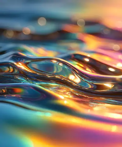 Iridescent Water Surface Macro Prompt
