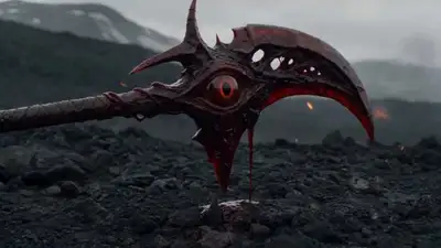 被诅咒的镰刀恶魔变身电影感视频
