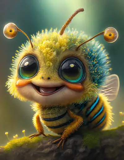 Photographie Macro Abeille Alien Prompt