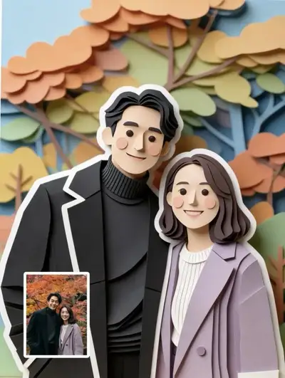 Paper-Cut Layered Illustration Style Prompt