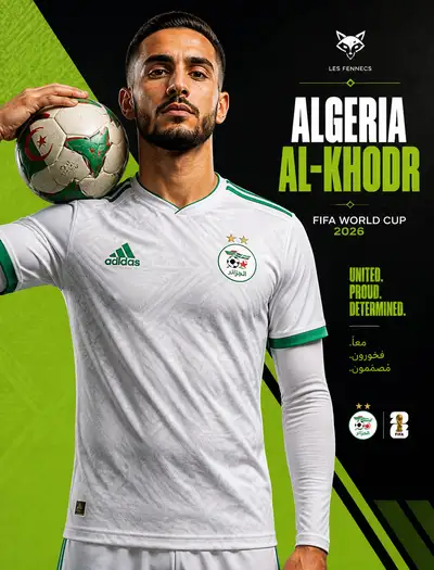 Algeria national team soccer player studio portrait