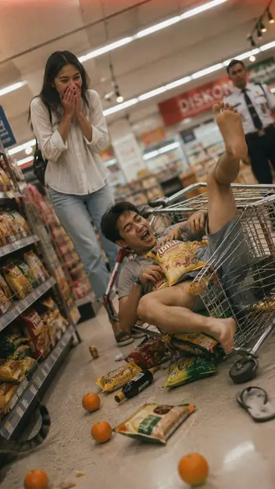 Grocery Aisle Comedy: Indonesian Couple, 35mm Film