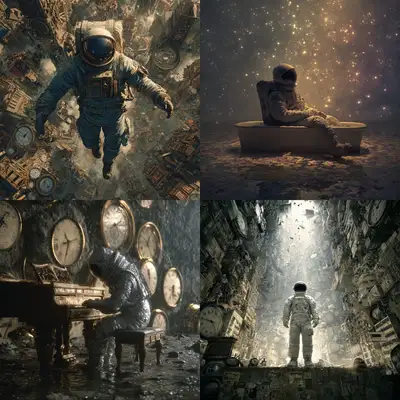 Astronaut Dadaism AI Art Prompt Template