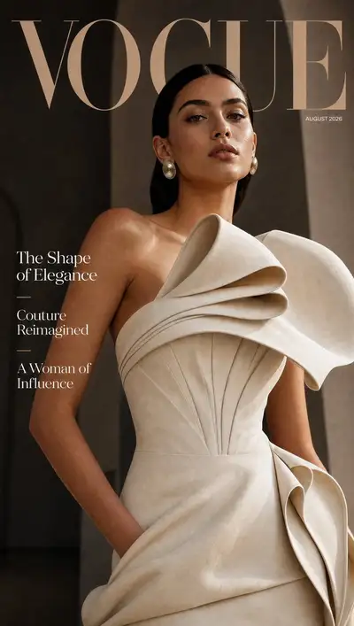 Vogue Magazine Cover: Ivory Couture Editorial