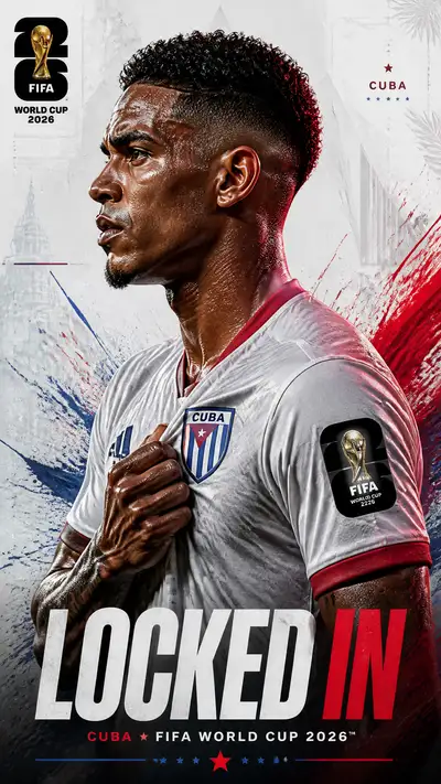 Universal FIFA World Cup 2026 locked in athlete poster template