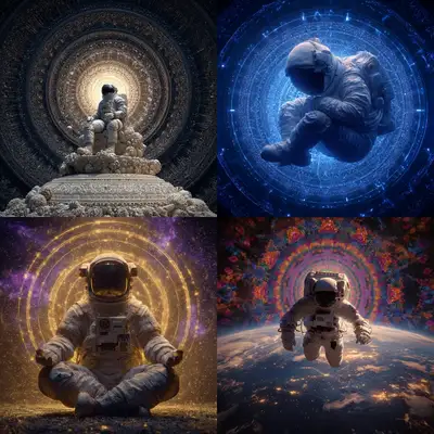 Mandala Astronaut Art Prompt Template